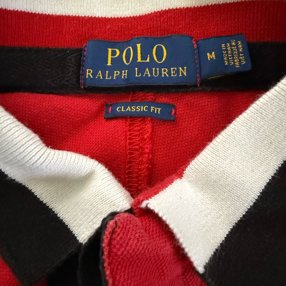 Polo Ralph Lauren P-Wing Patch Embroidered Black/Red/White Polo - Picture 5 of 8